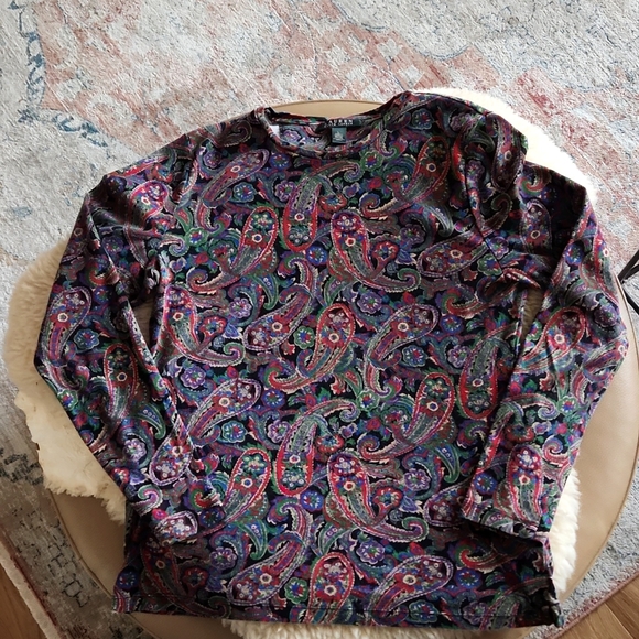 Lauren Ralph Lauren Tops - Beautiful Lauren Ralph Lauren Iconic Colorful Paisley Pattern Cotton Top ❤️🖤💜
